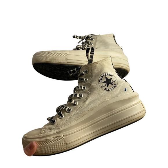 Streetwear Platform High-Top Sneakers White Converse All Star Women’s 7 - Picture 3 of 9